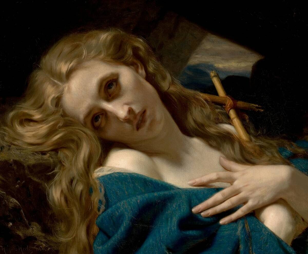 Mary Magdalene In The Cave, Hugues Merle.