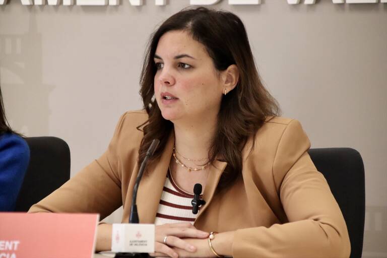 La portavoz socialista en el Ayuntamiento de València, Sandra Gómez. Foto: PSPV-PSOE